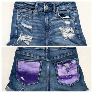 AEO next level stretch high rise shortie shorts sz 4